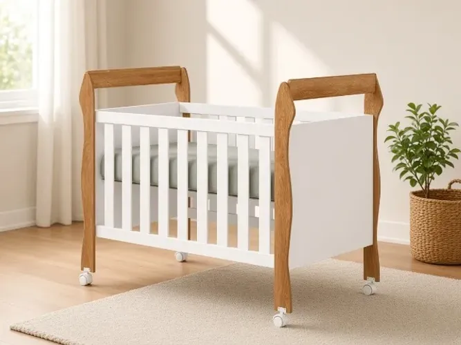 Berço Minicama Soninho 3 em 1 com Rodinhas MDF (NOVO A PRONTA ENTREGA)