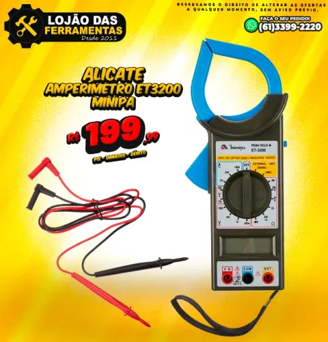 Alicate Amperímetro ET3200 Minipa