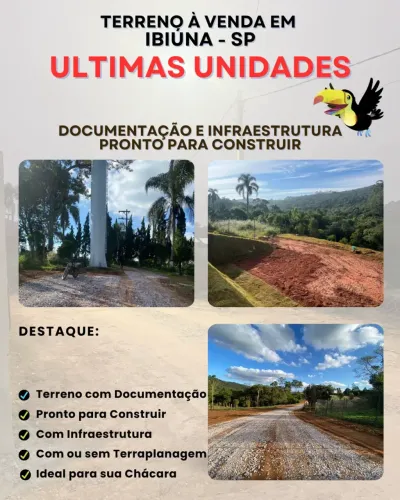 Lote de 1000m² com Platô e Pronto para Construir a 200m da Estrada Principal