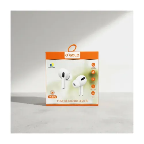 Fone De Ouvido Sem Fio A'gold Fn-ba3 Bluetooth 5.3 Branco