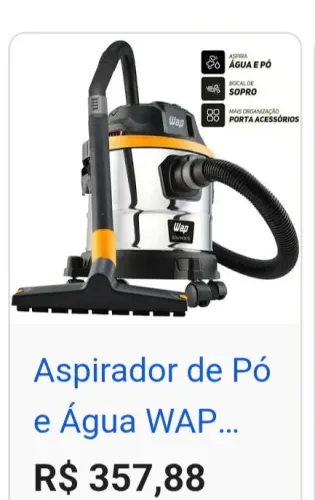 Aspirador de água e pó Wap GTW Inox 15