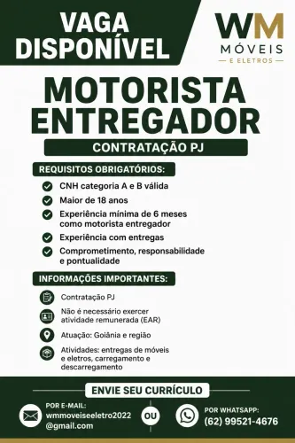 MOTORISTA ENTREGADOR 