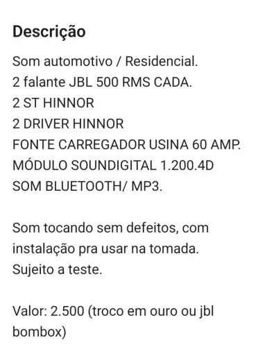 Som Residencial / Automotivo 