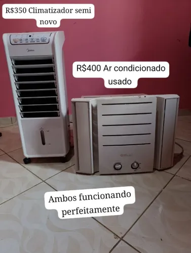 Climatizador portátil e ar condicionado