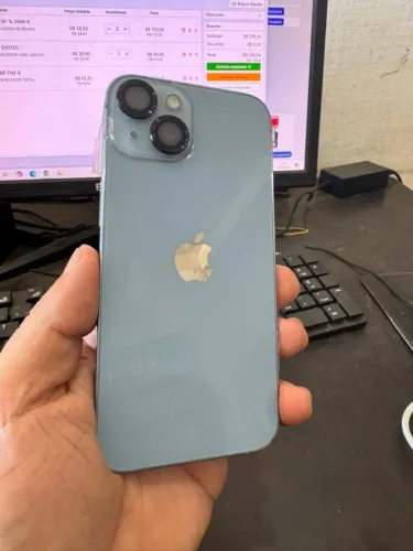 iPhone 14 128G azul com cabo 