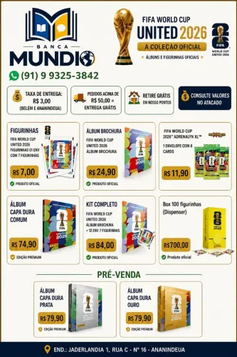 Álbum e Figurinhas da Copa 2026 - trabalhamos no atacado 