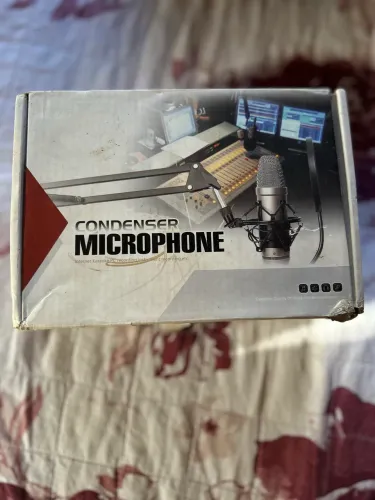 Microfone Condensador Retrô Vintage Cromado - Com Caixa e Bag
