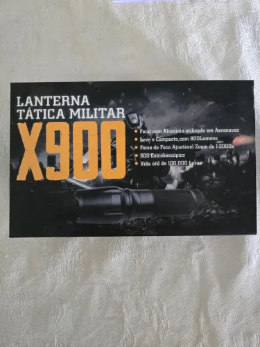 Lanterna Tática Militar X900 Recarregável Completa com Acessórios
