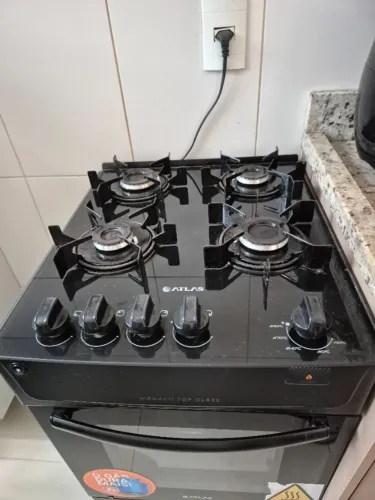 Fogão Mônaco 4 bocas tampo de vidro