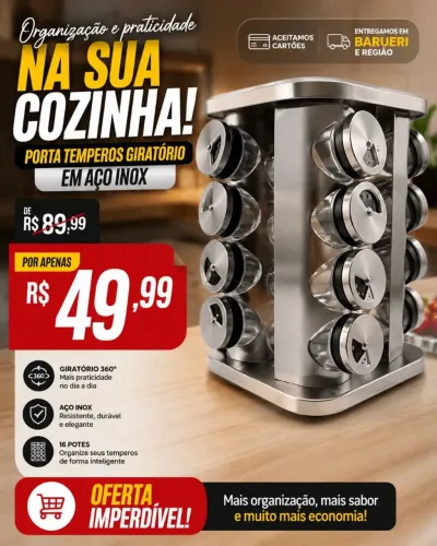 Porta tempero giratório 50$