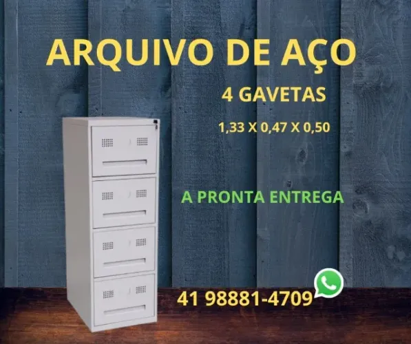 Arquivo de aço para pasta suspensa 4 gavetas