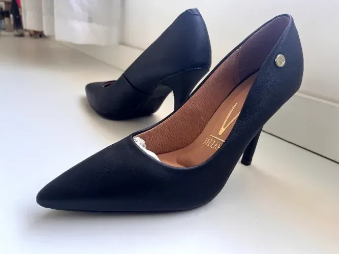 Scarpin Vizzano Preto Salto Alto Tam. 35 Nunca Usado