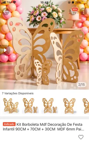 Kit borboleta mdf decoração