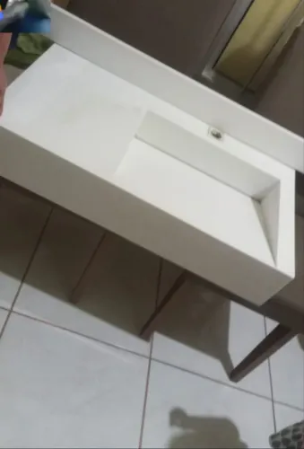 Pia bancada esculpida mármore sintético