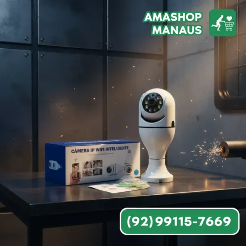 Lâmpada Inteligente com Câmera IP 360 - Alarme e Áudio
