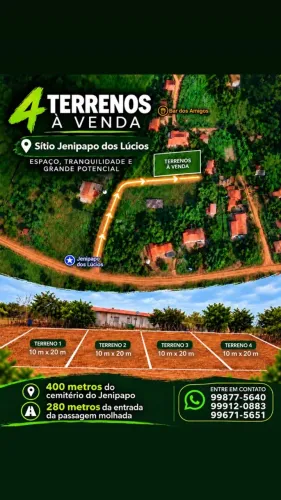 Terrenos no sítio Jenipapo dos Lúcios - São Bento PB