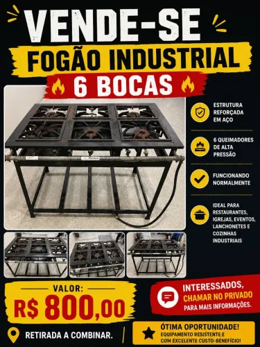 Fogão industrial 6 bocas