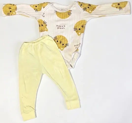 Conjunto Bebê 0-3 Meses | Body Teddy Boom + Calça Tam. M