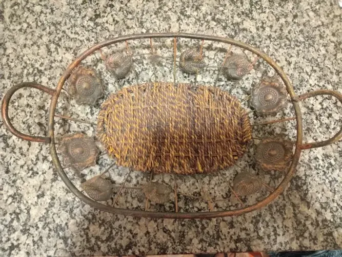 Cesta, fruteira para mesa feita em cobre