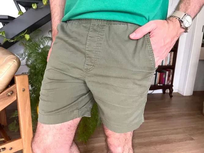 Shorts chino Uniqlo Verde Musgo Masculino Molinho