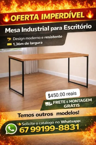 Mesa industrial escritório novo garantia frete grátis 