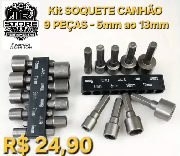 SOQUETES CANHÃO 9 PEÇAS