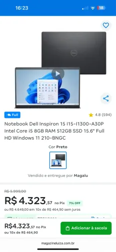 Notebook Dell Vostro 15 3510