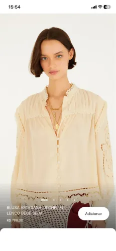 Blusa artesanal richelieu FARM