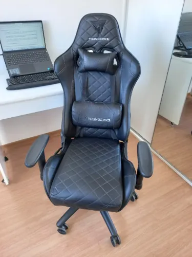 Cadeira Gamer/trabalho Thunderx3 TGC12 + Capa Preta Resistente