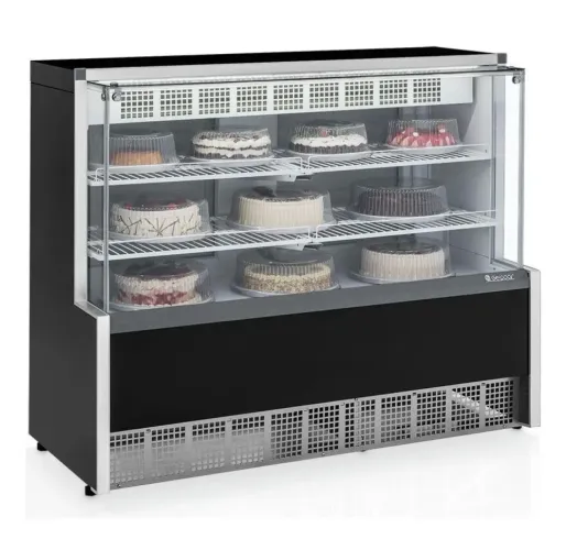 Vitrine Refrigerada Gelopar/Sibéria - Linha Aurora 1,40 m Preta - Excelente Estado