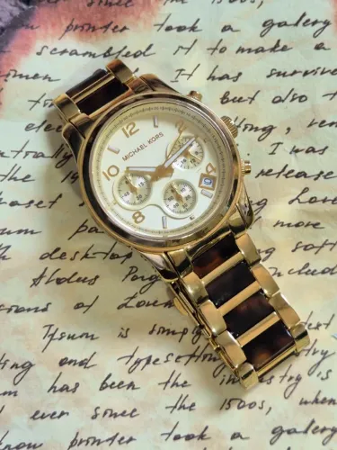 Relógio Michael Kors MK5659 Original Dourado Cronógrafo com Caixa