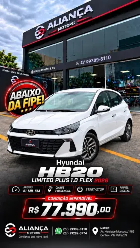 Hyundai HB20 Limited 1.0 Flex 12V Mec. 2026