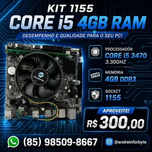 kit 1155 Com i5 3470 e 4Gb de Ram