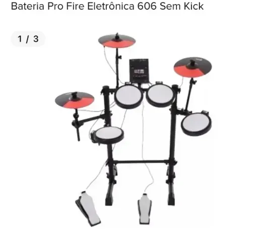 Bateria Pro Fire Eletrônica 606 Sem Kick