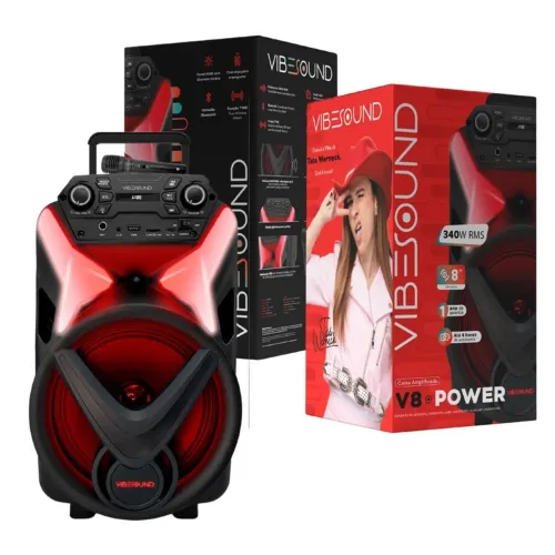 caixa de som amplificada vibe sound v8 power 340w rms
