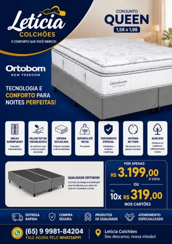 Conjunto queen ORTOBOM NEW FREEDOM
