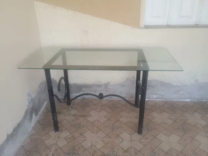 Mesa de vidro retangular 