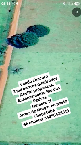 Chácara 2 mil metros quadrados