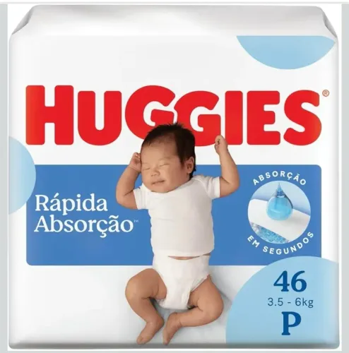 Lote de 20 Fralda Huggies Tripla Proteção P - 46 fraldas