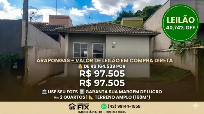? ARAPONGAS - VALOR DE LEILÃO EM COMPRA DIRETA
