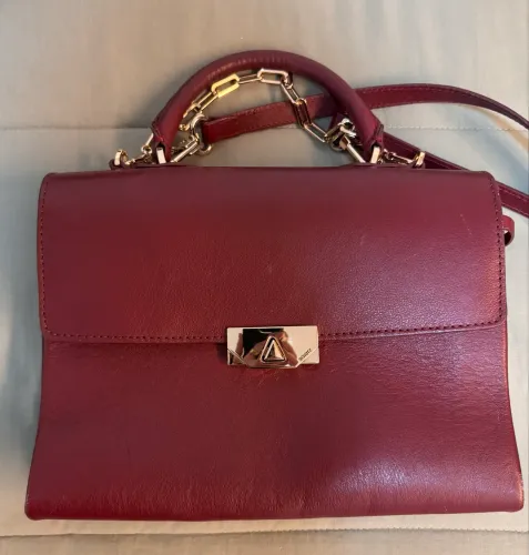 BOLSA SCHUTZ ORIGINAL COURO LEGÍTIMO COR VINHO