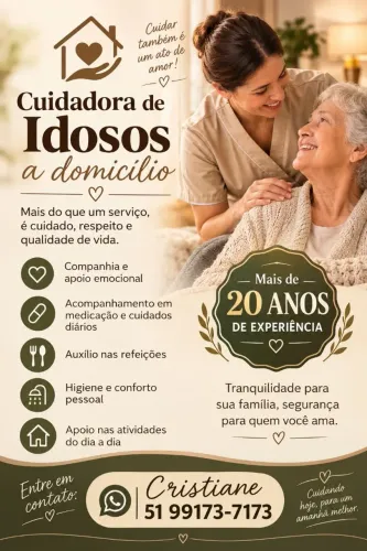 Cuidadora de idosos a domicílio