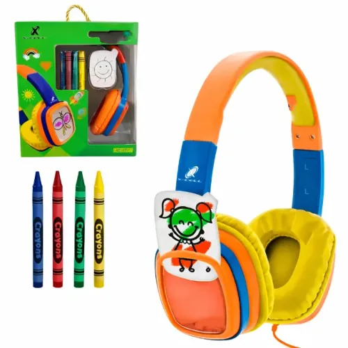 Fone de Ouvido Headphone Infantil X-Cell XC-HS17 Criativo, Colorido e Interativo