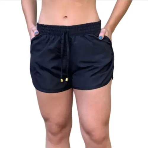 Shorts Tactel Feminino Várias Cores P ao GG com bolso Shortinho Academia Malhar Liso