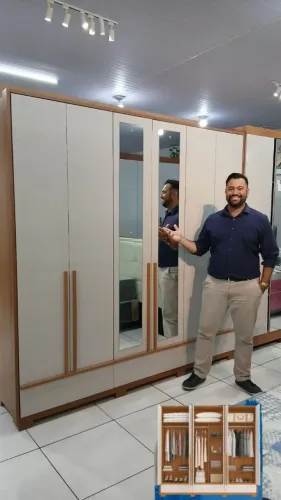 Roupeiro Casal 100% MDF 6 Portas 4 Gavetas
