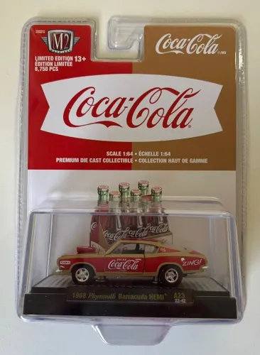 M2 Machines Coca-Cola 1968 Plymouth Barracuda Hemi A23 Lacrado Importado