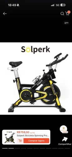 Solperk Bicicleta Spinning Profissional Ergometrica
