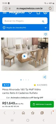 Mesa 6 cadeiras 