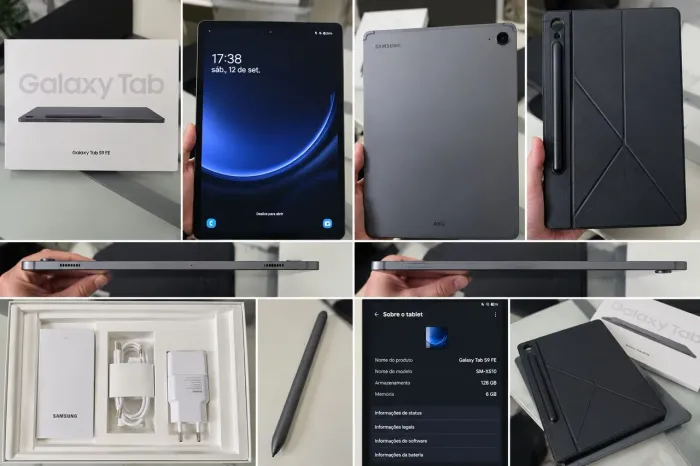 Samsung Galaxy Tab S9 FE 128GB 6GB + S Pen + Capa + Caixa
