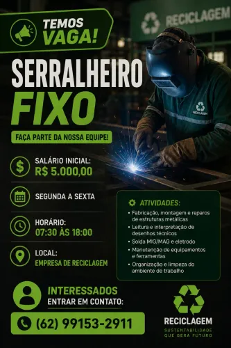 Vaga para serralheiro